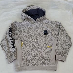 Kids Smiley Face Hoodie - Gray